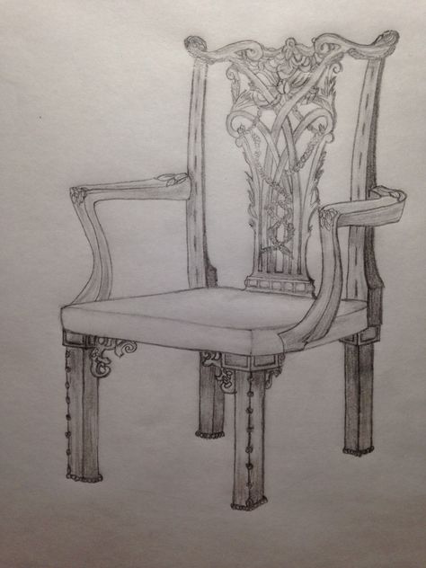 Chippendale Chair (England) Furniture Sketches, Egypt Civilization, Egyptian Furniture, Chippendale Chairs, Furniture Sketch, Laser Art, Architecture Inspiration, Roman Art, Art Chair