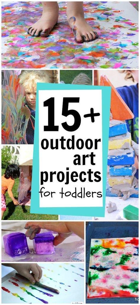 Outdoor Art for Toddlers:  So many fun ideas to get messy creatively!  :) Outdoor Art Projects, Art Projects For Toddlers, Projects For Toddlers, Summer Art Activities, Art For Toddlers, Toddler Outdoor, Toddler Art Projects, Art Projects For Kids, Classroom Art