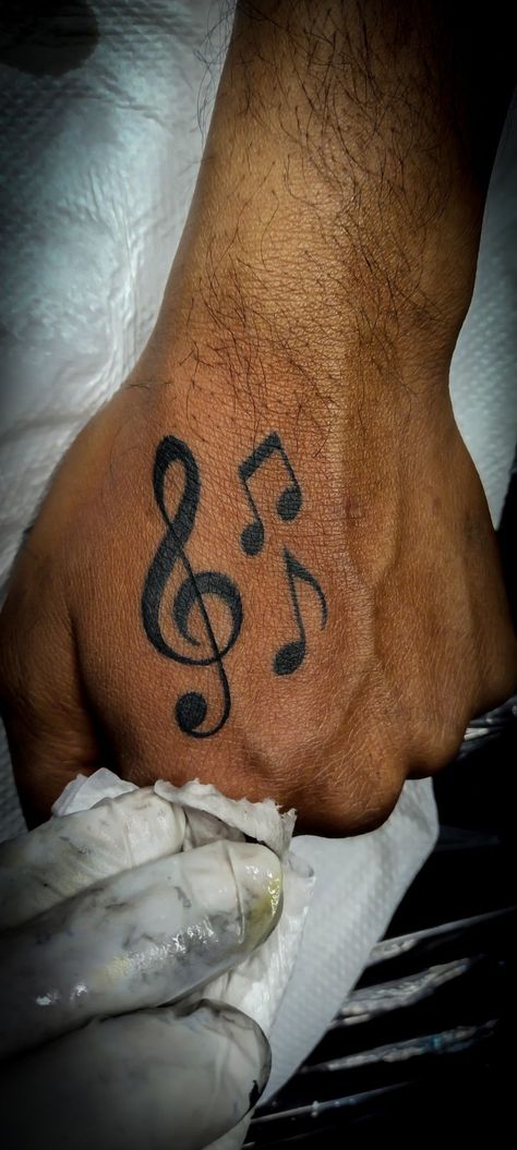 Music Hand Tattoos For Guys, Music Note Hand Tattoos, Rnb Music Tattoo, Music Hand Tattoo, Music Neck Tattoo, Small Hand Tattoos For Guys Design, Music Note Tattoo For Men, Music Tattoos Ideas, Loner Tattoos