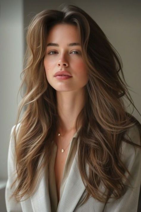 Chest Length Haircut With Layers, Hair Styels, Long Hair Tutorial, Beautiful Lady, Hair Inspo Color, Top Beauty Products, Layered Haircuts, Layered Hair, Balayage Hair