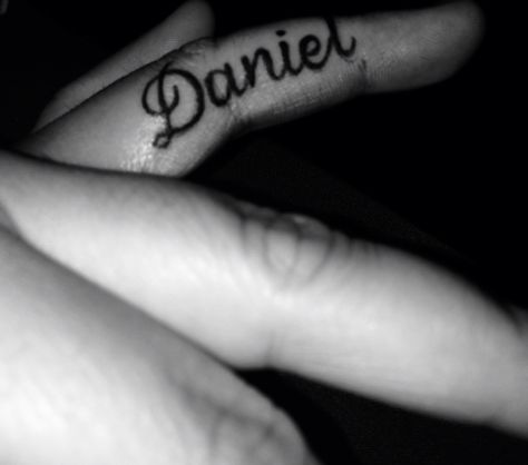 Husbands name on ring finger Name On Finger Tattoos For Women, Finger Name Tattoos, Finger Name Tattoo, Small Finger Tattoos, Finger Tats, Name Tattoo, Name Tattoos, Finger Tattoos, Ring Finger