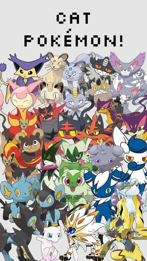 Cat Pokémon! #pokemon #cats Cat Pokemon, Pikachu Drawing, Pokemon Regions, Pokemon Pokedex, Fancy Art, New Pokemon, Pokemon Pictures, Aesthetic Images, Cute Pokemon