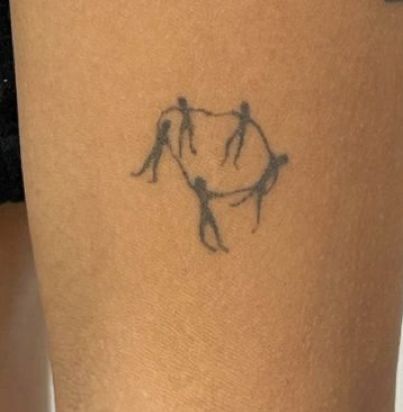 Above Knee Bologna Tattoo, All Things Must Pass Tattoo, Starman Tattoo, Little People Tattoo, Smallish Tattoos, Indie Tattoo Ideas Hippie, Trampstamp Tattoo, Human Tattoo, Stipple Tattoo