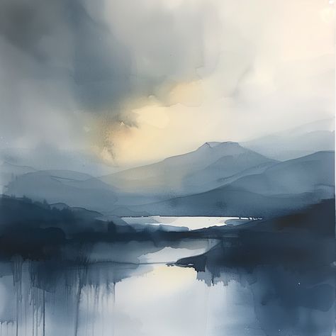 Lake District Abstract Landscape Watercolour Painting. An abstract landscape print of the the Lake District. These high-quality prints are produced on premium heavyweight watercolour paper, giving them a textured and authentic feel. The vibrant colours, broad brushstrokes and intricate details of the painting are sure to make a statement in any room. An ideal gift for any nature lover, or as a treat for yourself. Prints are sold Unframed and come packaged in a protective sleeve to ensure it arrives in perfect condition.  Thank you for supporting independent art and choosing my prints to decorate your home. Material: Giclee Print on 245g Watercolour Paper All Sizes in Inches Unframed Print Please get in contact of you require a size we do not show. Delivery: Most items are despatched within Watercolor Stone Wall, Big Watercolour Painting, Dreamy Watercolor Paintings, Watercolour Abstract Landscape, Abstract Watercolour Painting, Snowy Landscape Painting, Abstract Landscape Painting Watercolor, Monochrome Watercolor Paintings, Abstract Nature Painting