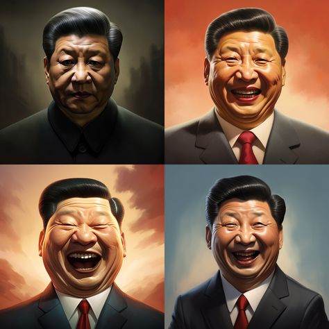 close-up [Xi Jinping] movie poster, in the style of Zhang Xiaogang, exaggerated features, realistic textures, humor-infused, playful Zhang Xiaogang, Xi Jinping, Intelligent Design, Super Powers, Movie Poster, Hong Kong, Close Up, China, Humor