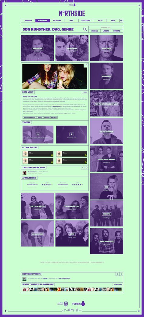 Northside 2014 - #Website #design by Morten Lybech via Behance Large Typography, Band Website, Unique Website Design, Unique Web Design, 2014 Music, Music Web, Web Inspiration, Web Layout Design, Ux Web Design