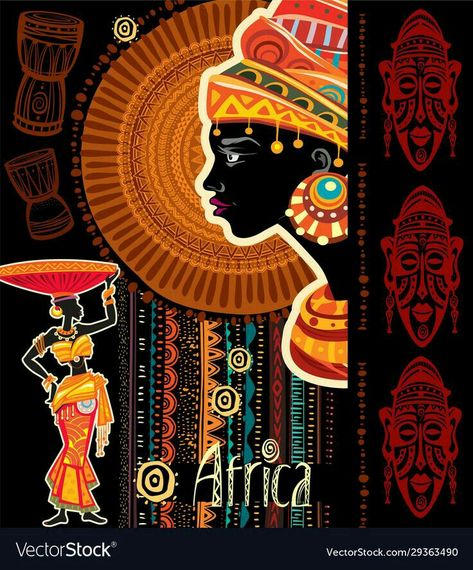 Africa Art Design Culture, Motive Design, Ethnic Background, Africa Art Design, African Pattern Design, Afrique Art, African Art Paintings, Vector Background Pattern, Africa Art