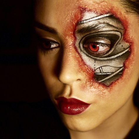 Terminator Makeup by ~Mandibulo on deviantART Terminator Makeup, Android Makeup, Makeup Unit, Robot Makeup, Effects Makeup, Halloween Eye Makeup, Special Fx Makeup, Horror Makeup, Theatrical Makeup