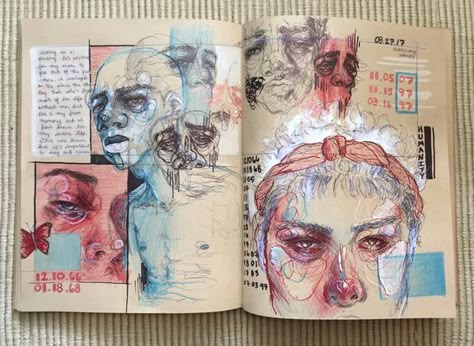 Sketchbook Inspiration Aesthetic, Gcse Sketchbook, Sketchbook Ideas Inspiration, Kunstjournal Inspiration, Art Journal Inspo, Sketchbook Layout, Art A Level, Drawing Ideas Color, Ib Art