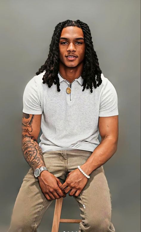 Black Men Afro Hairstyles, Dreads Black Man, Professional Hairstyles For Men, Man Ponytail, Mens Twists Hairstyles, Black Men Beard Styles, Loc Styles For Men, Guys Grooming, Black Men Beards