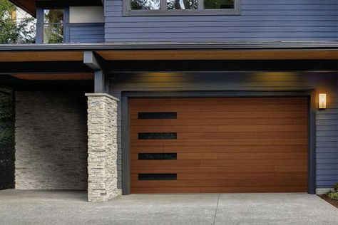 Modern Garage Door Sales, Installation, Service, Garage Door Repair | PolDoor Composite Garage Doors, Fiberglass Garage Doors, Modern Garage Door, Brown Garage Door, Contemporary Garage Doors, Contemporary Garage, Commercial Garage Doors, Modern Garage Doors, Steel Garage Doors