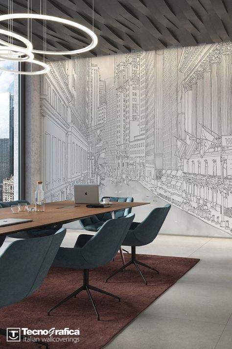 Marco Fontana depicts the two sides of the New York financial center in his new wallpaper design for the #ArtCollections. Discover ‘Wall Street’. #Tecnografica #wallpaper #cartadaparati #design #architecture #interiordesign #designer #homedecor #interiors #wall #madeinitaly #CollezionidArte #handdrawn #handpainted #disegnatoamano #dipintoamano #art #artist #landscapewallpaper #architecture #architettura #landscapewallpaper #modernwallpaper #wallstreet #newyork #newyorkdesign #newyorkdecor New York Decor, Architecture Wallpaper, Home Office Setup, Office Setup, Modern Wallpaper, Wallpaper Design, Wallpaper Wall, Room Wallpaper, Landscape Wallpaper