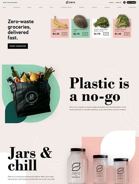 Grocery Branding, Grocery Design, Website Graphic Design, Website Design Ideas, Landing Page Design Inspiration, Modern Website Design, Ecommerce Website Design, Webpage Design, Website Design Layout