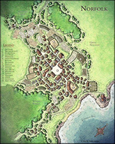 Fantasy City Map, Village Map, Dnd World Map, Fantasy Town, Fantasy World Map, Tabletop Rpg Maps, Fantasy Maps, Rpg Map, Town Map