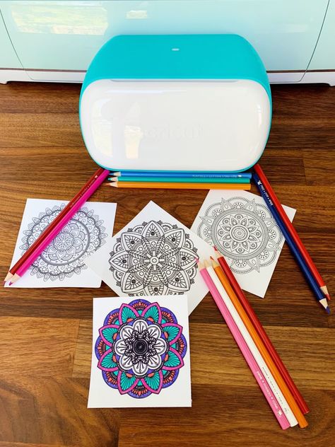 Easy Mandala Coloring Pages, Cricuit Joy, Circut Joy, Cricket Joy, Circuit Joy, Joy Craft, Relaxing Coloring Pages, Writing Machine, Easy Mandala