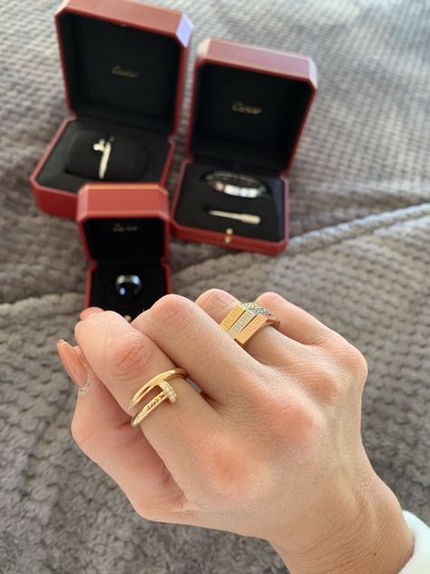 Cartier Stack, Cartier Juste Un Clou Ring, Tank Cartier, Juste Un Clou Ring, Cartier Juste Un Clou, Stylish Pens, Interlocking Ring, Engagement Rings Bridal Sets, Cartier Jewelry