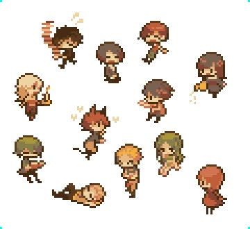 Media Tweets by カイエ (@4_9_13) | Twitter Pixel Art For Games, Pixel Art Characters Tutorials, Pixel Game Character Design, Pixel Art Characters 64x64, How To Pixel Art, Piskel Art, 8 Bit Art, Design Club, Pixel Characters