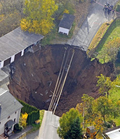 Germany In November, Engineering Geology, Sink Hole, Wild Weather, Car Hanging, Swallows, Weird Pictures, Aerial Photo, Natural Phenomena