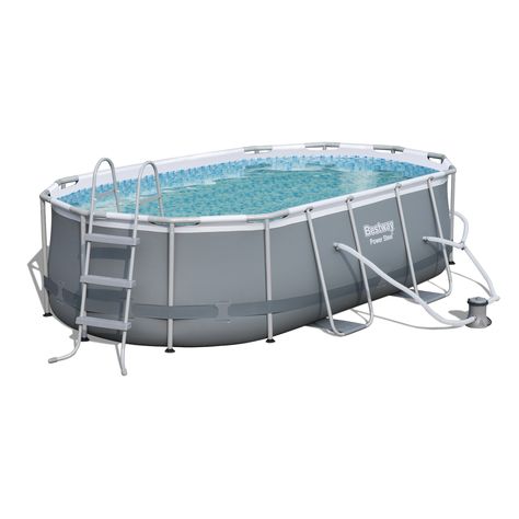 Arrives by Tue, Nov 9 Buy Bestway - Power Steel 14' x 8'2" x 39.5" Above Ground Pool Set at Walmart.com Oval Swimming Pool, Oval Pool, Pool Images, Sport Pool, Pool Ladder, Round Pool, Above Ground Swimming Pools, Summer Waves, Small Pools