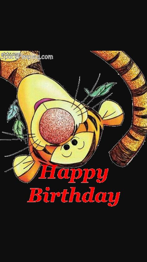 'Happy Birthday Tigger  Greeting'!!!❤❤❤ Tigger Birthday, Happy Birthday Animals, Happy Birthday Kids, Birthday Card Sayings, Birthday Greetings Friend, Happy Birthday Greetings Friends, Birthday Illustration, Happy Birthday Wishes Cards, Happy Birthday Meme