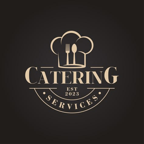 Download Premium Catering restaurant retro logo and discover more Professional Graphic Resources on Freepik. #feepik #vector #catering #cateringlogo #restaurantlogo #restaurant #cateringservice #chefcap #cooklogo Restaurant Logo Ideas Creative, Food Company Logo Design Ideas, Logo For Restaurant Ideas, Catering Services Logo, Chef Logo Design Graphics, Caterers Logo, Catering Logo Ideas, Food Design Graphic, Logo Design For Food Business