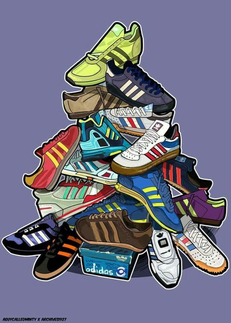 Adidas Artwork, Adidas Illustration, Adidas Poster, Adidas Classic Shoes, Football Casual Clothing, Adidas Logo Wallpapers, Sneakers Illustration, Adidas Art, Sneakers Wallpaper