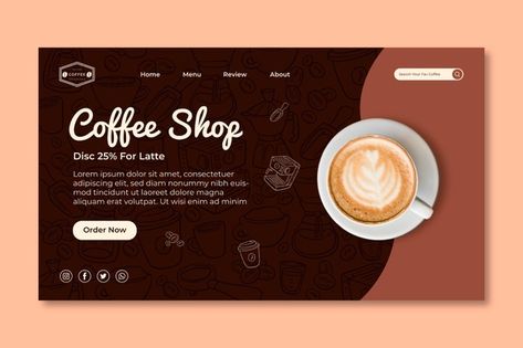 Coffee Web Design, Coffee Landing Page, Food Landing Page, Coffee Site, Cafe Website, Mini Cafe, Coffee Brewing Methods, Visit Card, Coffee Label