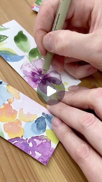 Shelly Cluff- Watercolor and Acrylic Artist on Instagram: "Sometimes it’s just not very functional to hang all the art on the wall, so I love to chop mine into bookmarks! Think you’ll try this? I’m actually teaching an in person workshop (in Utah) on August 12 if you want to learn these lovely loose florals and how to add fun embellishments. 

If you’re not local and make some, I’d love to see them! Make sure and tag me ❤️

#watercolor #watercolorflorals #watercolortutorial #looseflorals #functionalart #craftproject" Watercolour Bookmarks Tutorials, Water Colour Book Mark Ideas, Bookmark With Watercolor, Watercolour Bookmarks, Simple Watercolour Bookmarks, Floral Watercolor Bookmark, Watercolour Bookmarks Flower, Acrylic Artists, Watercolor Bookmarks