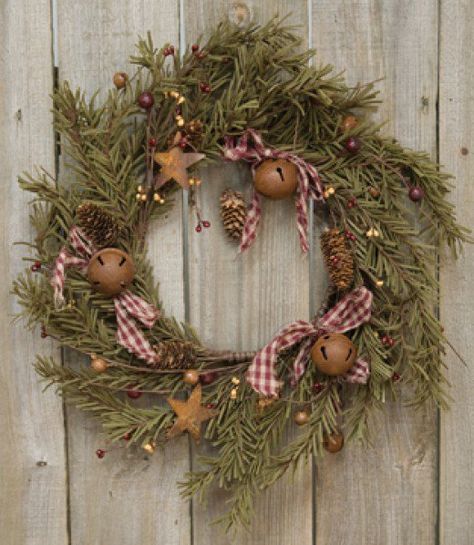 Primitive Wreath, Rustic Christmas Wreath, Evergreen Wreath, Entryway Mudroom, Country Wreaths, Prim Christmas, Pine Wreath, Rustic Holiday, Xmas Wreaths