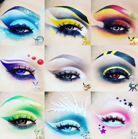 "GORGEOUS!" Anime Make-up, Pokemon Makeup, Pokemon Faces, Anime Makeup, Chic Makeup, Crazy Eyes, Eye Makeup Designs, Halloween Costumes Makeup, Eye Makeup Art