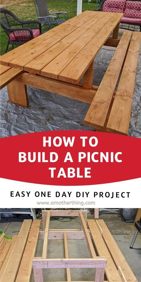 Composite Picnic Table Plans, Heavy Duty Picnic Table, 8 Ft Picnic Table Plans, 6 Ft Picnic Table Plans, Easy Picnic Table Diy, Diy Outdoor Picnic Table, Diy Picknick Table Ideas, Homemade Picnic Table, Free Picnic Table Plans Easy Diy