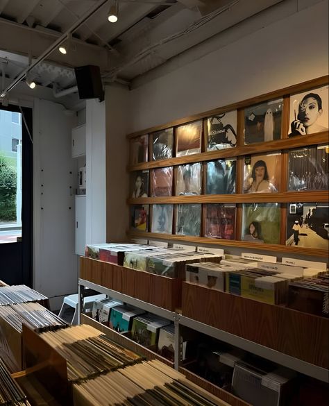 Record Store Interior, Vinyl Cafe, Lp Shop, Vinyl Room, Record Room, Jazz Cafe, Hidden Bar, Vinyl Store, Wood Shop Projects