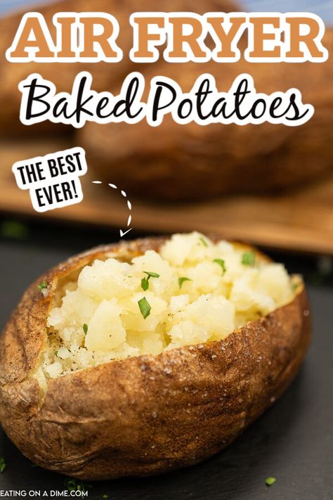 Fast Baked Potato, Potatoes In The Air Fryer, Top Cook, Ninja Grill, Baked Potato Recipe, Cooking Baked Potatoes, Baked Potato Bar, Best Baked Potato, New Air Fryer Recipes