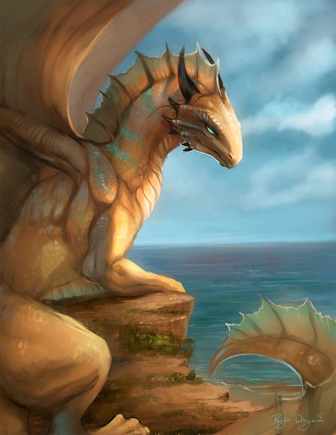 Aquatic Dragon, Fantasy Dragon Art, Types Of Dragons, Dragon Icon, Bronze Dragon, Dungeons And Dragons Art, Dragon Tales, Dnd Dragons, Dragon Sketch