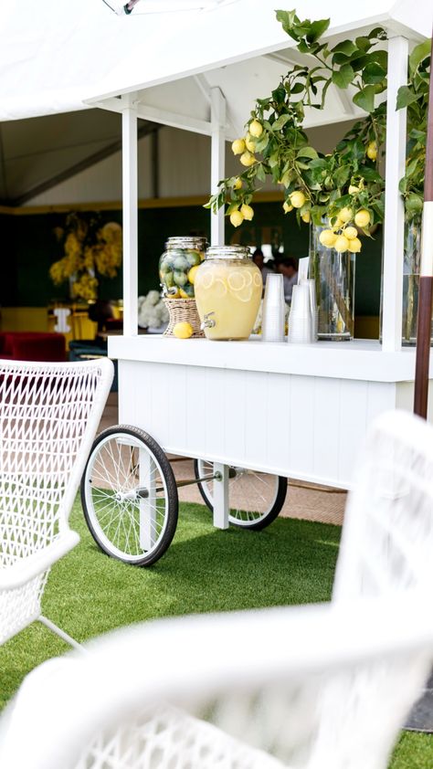 Wedding Spritz, Cart With Umbrella, Slim Aarons Pool, White Cart, Spritz Bar, Drinks Cart, Cocktails Cart, Backyard Engagement, Beverage Cart