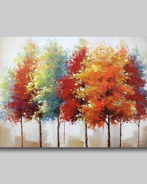 what to paint on a 5x7 canvas canvas painting for beginners canvas painting ideas types of painting Learn Acrylic Painting, Fall Canvas Painting, Abstract Tree Painting, Fall Canvas, Canvas Painting Tutorials, Abstract Tree, 수채화 그림, Colorful Trees, Simple Acrylic Paintings