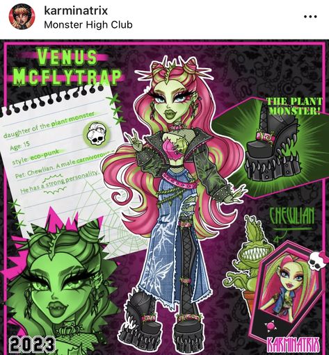 Monster High Venus Fanart, Monster High Venus Mcflytrap Fanart, Venus Mcflytrap Fanart, Monster High Restyle, Goblin Hoard, Venus Mcflytrap, Plant Monster, Venus Flytrap, Arte Monster High