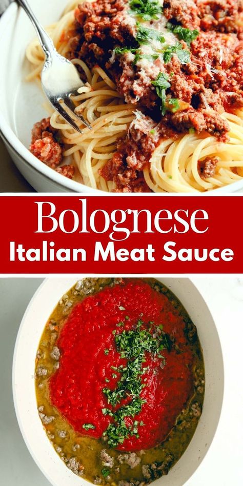 Bolognese Sauce Best Meat Sauce, San Marzano Tomato Sauce, Pasta Toppings, Italian Meat Sauce, Bolognese Sauce Recipe, Marzano Tomatoes, Beef Sauce, Pappardelle Pasta, Bolognese Recipe