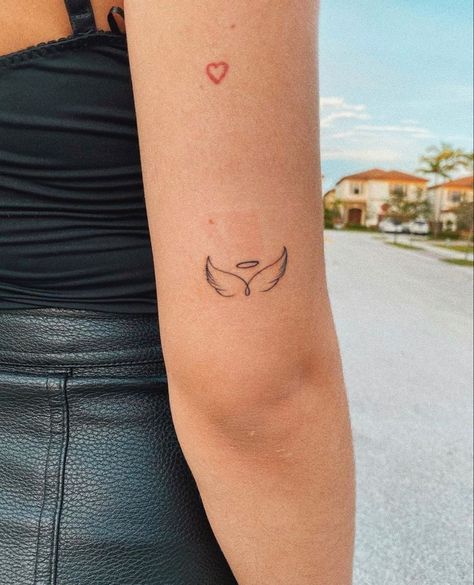 Simple Tattoos For Lost Loved Ones, Angles Tattoos, Seth Tattoo, Cj Tattoo, Memorial Tattoo Ideas, Rib Tattoos For Women, Tiny Wrist Tattoos, Petite Tattoos, Small Tattoos Simple