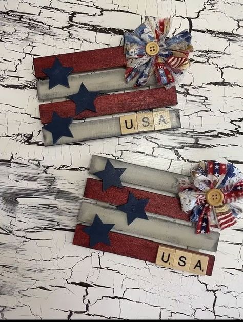 Crafts Seniors, Fouth Of July Crafts, Craft Ideas For Adults, Patriotic Crafts Diy, 4th Of July Crafts, Americana Crafts, Yankee Doodle, Diy Crafts Love, American Flag Decor