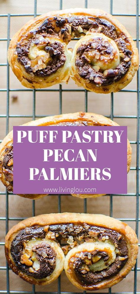 Chocolate Palmiers Recipe, Palmiers Recipe Savory, Palmiers Recipe Puff Pastries, Desserts With Puff Pastry Sheets, Puff Pastry Palmiers, Puff Pastry Chocolate, Palmiers Recipe, Culinary Desserts, Easy Puff Pastry Recipe