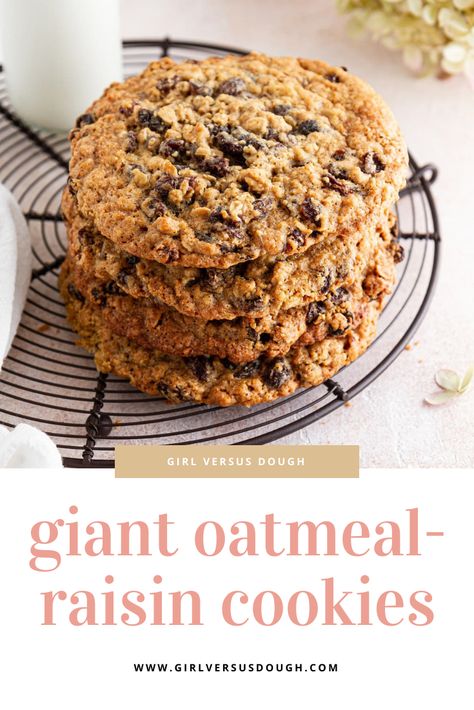 Soft Oatmeal Raisin Cookies, Raisin Cookie, Cookie Recipes Oatmeal Raisin, Oatmeal Raisin Cookies Chewy, Knead Bread Recipe, Oatmeal Cookies Chewy, Healthy Cookie Recipes, Recipe Girl, Oatmeal Raisin Cookies