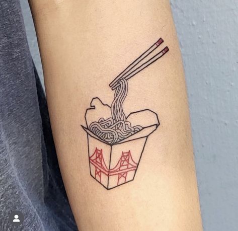 Mini Sushi Tattoo, Take Out Box Tattoo, Chinese Take Out Box Tattoo, Chinese Takeout Tattoo, Chinese Takeout Box Tattoo, Grilled Cheese Tattoo, Japanese Food Tattoo, Takeout Box Tattoo, Chinese Food Tattoo