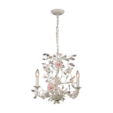 Beach Chandelier, Coastal Chandelier, Vintage Crystal Chandelier, Pink Porcelain, Traditional Candles, 3 Light Chandelier, Candle Style Chandelier, Candle Chandelier, Porcelain Roses