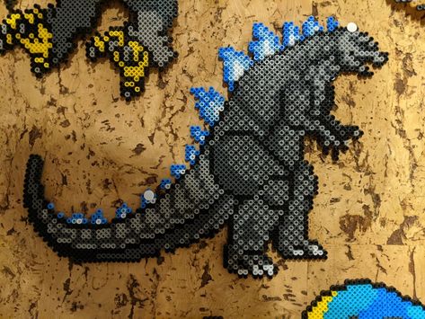 Godzilla Hama beads pixel art Pearler Beads Godzilla, Godzilla Perler Bead Pattern, Godzilla Cross Stitch, Godzilla Perler Beads, Geeky Craft, Easy Perler Bead Patterns, Pearl Beads Pattern, Easy Perler Beads Ideas, Perler Art