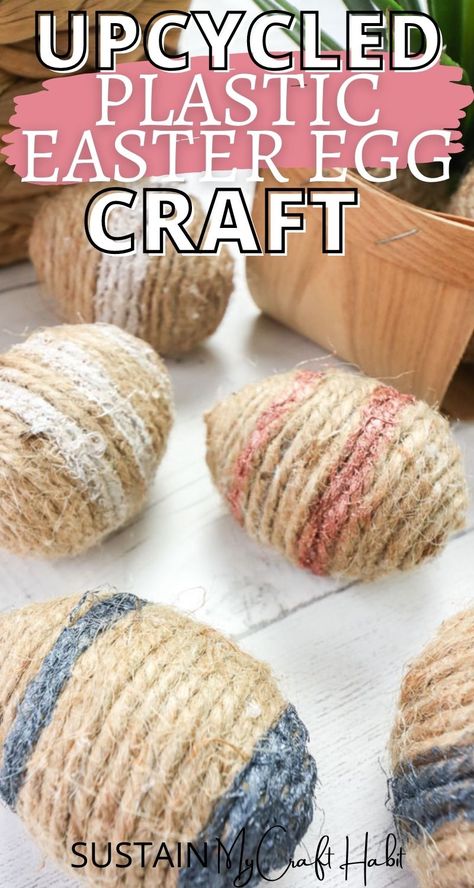 Upcycle those colorful plastic Easter eggs into decorative twine wrapped eggs accented in metallic paint with this simple DIY. Easter Crafts Diy Kids, Easter Egg Decorations, Twine Diy, Easter Crafts For Adults, Fun Easter Crafts, Easter Wreath Diy, Spring Things, Easter 2021, Easter Egg Wreath