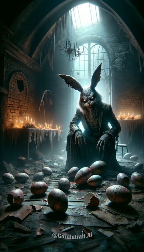 Horror Express | 🥚 Happy Easter 🥚 | Facebook Easter Bunny Pictures, Bunny Pictures, Bunny Art, Dark Art, Happy Easter, Easter Bunny, Easter, Halloween, Art