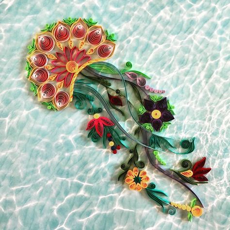 Image may contain: outdoor Quilled Jellyfish, Quilling Paper Art, Jellyfish Necklace, Paper Quilling Designs, Quilling Paper, Quilling Designs, Paper Quilling, Jellyfish, Paper Crafting