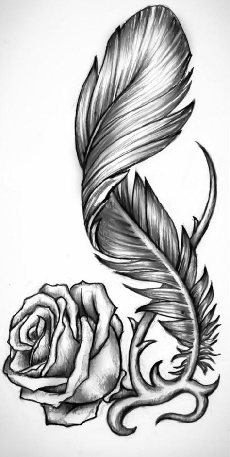 #tattoo #tattoos #inked #tattooart #tattooed #tattooideas #tattoodesign #tattooinspiration #tattoosleeve #tattooflash #inkedgirls #tattooedwomen  #InkLaughs  #TattooFails Rose Feather Tattoo Design, Side Feather Tattoos Women, Roses And Feathers Tattoo, Feather Hip Tattoos, Clock And Rose Tattoo, Indian Tattoo Design, Rose And Butterfly Tattoo, Dream Catcher Tattoo Design, Wrist Tattoo Designs