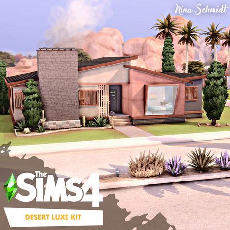 Desert Mansion, Mansion Sims 4, Desert Luxe, Sims4 Houses, Sims Family, Sims4 House, Oasis Springs, Sims 4 Speed Build, Luxe Home